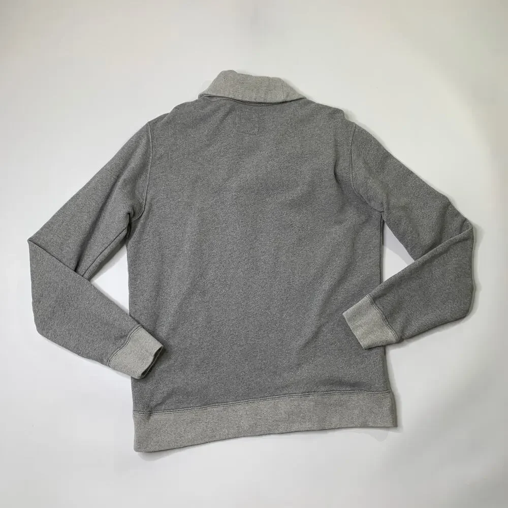 Bonobos Sweater Mens M Medium Grey Cotton Slim Fit Shawl Collar Pullover Preppy